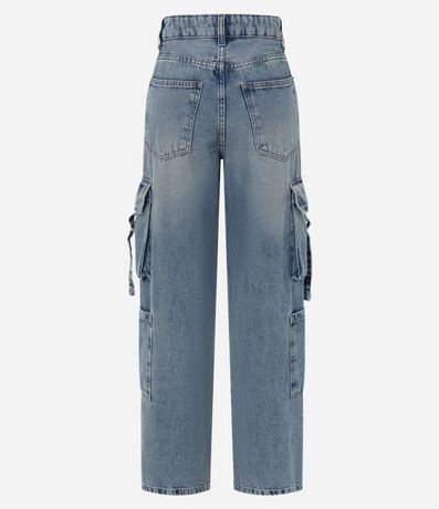 Pantalón Recto en Jeans con Bolsillos Cargo 6