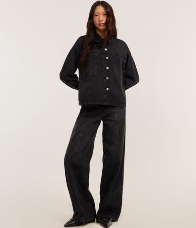 Camisa Jeans con Recortes y Bolsillos Grandes 2