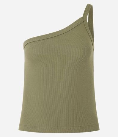 Blusa de un Hombro en Rib con Textura Leve 5