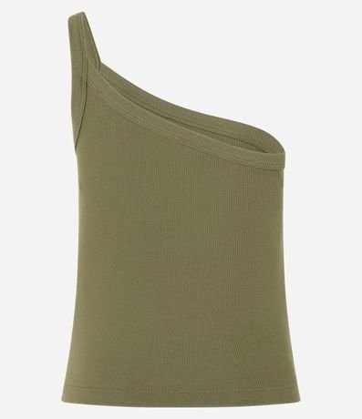 Blusa de un Hombro en Rib con Textura Leve 7
