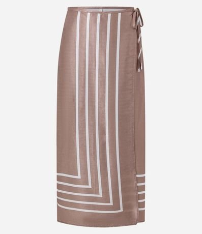 Salida de Playa pollera Traspasada Satinada con Estampa de Rayas 5