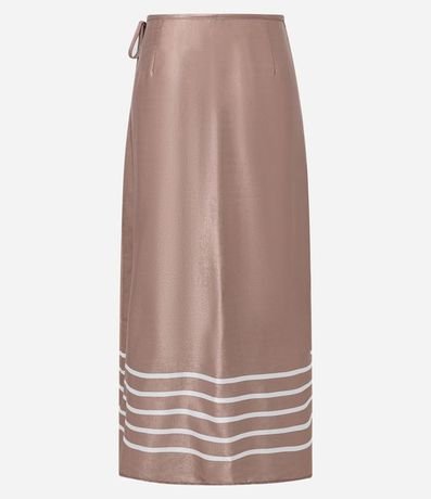 Salida de Playa pollera Traspasada Satinada con Estampa de Rayas 6