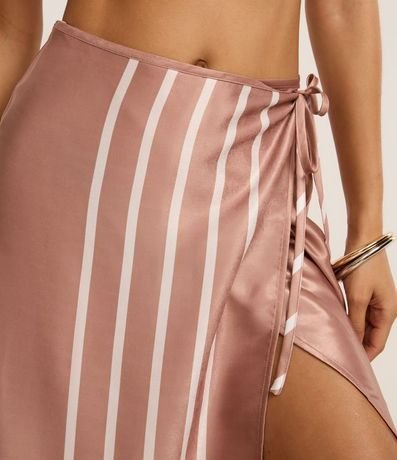 Salida de Playa pollera Traspasada Satinada con Estampa de Rayas 3