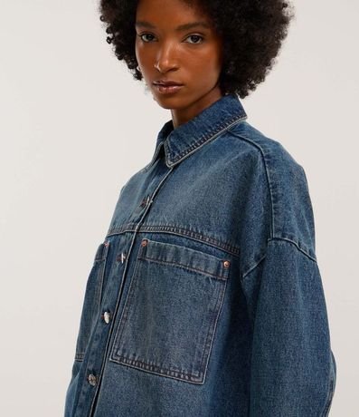 Camisa Overshirt en Jeans con Bolsillos Delanteros 4
