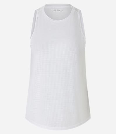 Musculosa Deportiva en Microfibra Texturizada y Bajo Redondeado 5