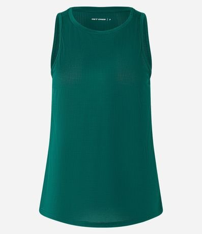 Musculosa Deportiva en Microfibra Texturizada y Bajo Redondeado 4