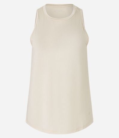 Musculosa Deportiva en Microfibra Texturizada y Bajo Redondeado 6