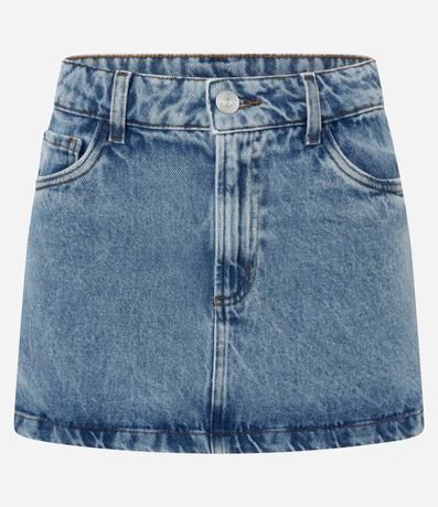 Pollera Mini en Jeans con Cintura Mediana 6