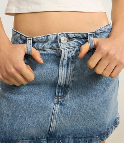 Pollera Mini en Jeans con Cintura Mediana 4