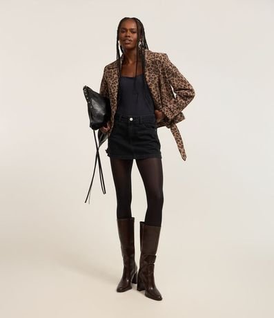 Pollera Mini en Jeans con Cintura Mediana