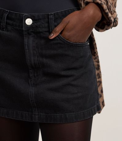 Pollera Mini en Jeans con Cintura Mediana 4