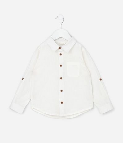 Camisa Infantil en Lino y Algodón con Pequeño Bolsillo - Talle 1 a 6 años