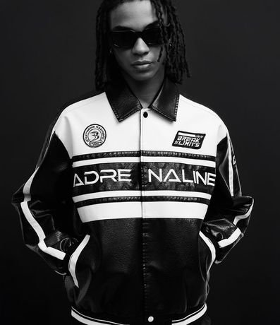 Campera Boxy Racing en PU con Estampa Lettering 10