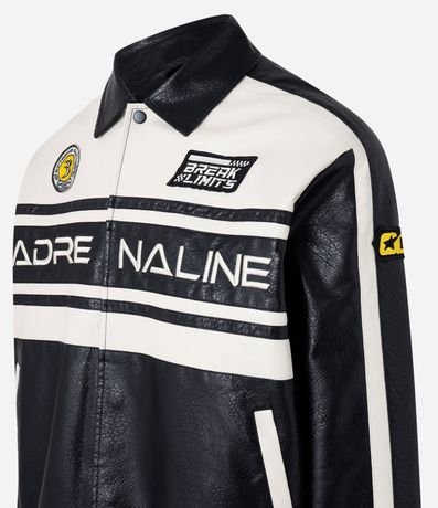 Campera Boxy Racing en PU con Estampa Lettering 12