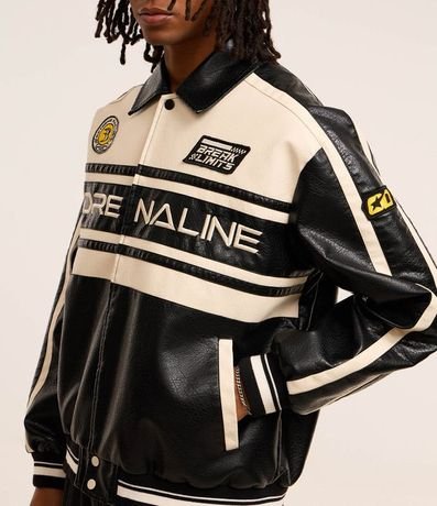 Campera Boxy Racing en PU con Estampa Lettering 6