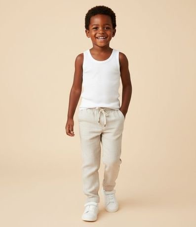 Pantalón Infantil con Lino y Cintura Elástica - Talle 1 a 6 años