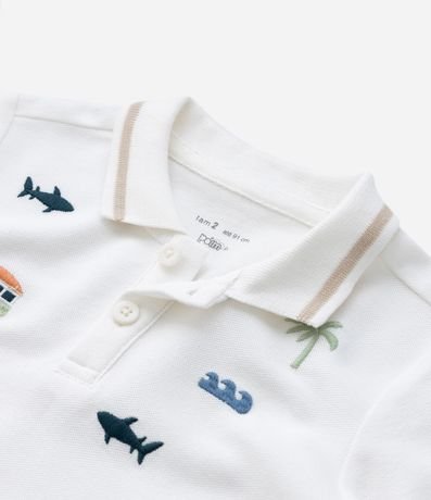Camisa Polo Infantil con Estampa Bordada - Talle 1 A 5 años 6