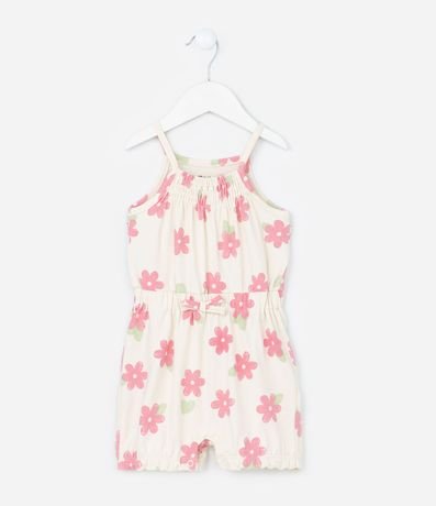 Enterito Infantil en Cotton con Estampa Floral - Talle 0 a 18 Meses 2