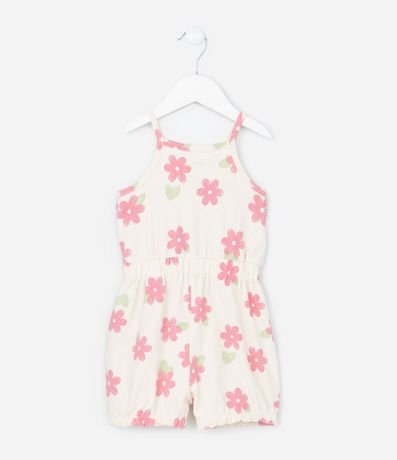 Enterito Infantil en Cotton con Estampa Floral - Talle 0 a 18 Meses 3