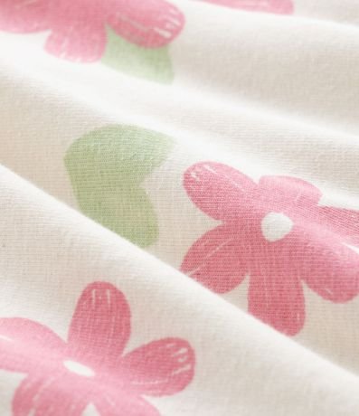 Enterito Infantil en Cotton con Estampa Floral - Talle 0 a 18 Meses 4