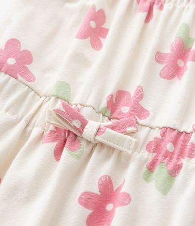 Enterito Infantil en Cotton con Estampa Floral - Talle 0 a 18 Meses 5