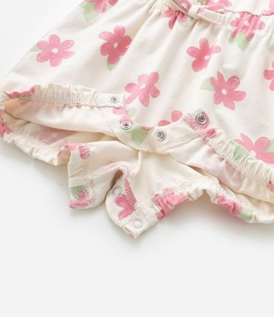 Enterito Infantil en Cotton con Estampa Floral - Talle 0 a 18 Meses 6