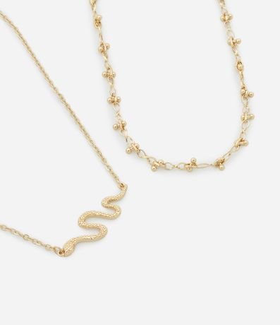 Collar Capas con Colgante Serpientes y Esferas