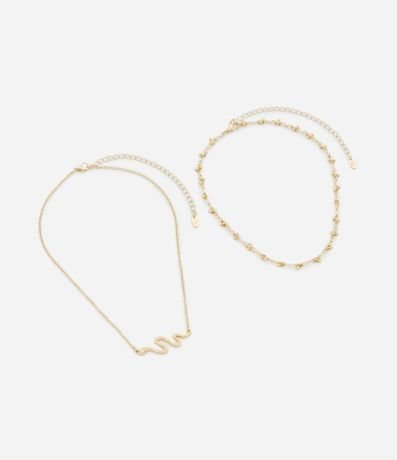 Collar Capas con Colgante Serpientes y Esferas 2