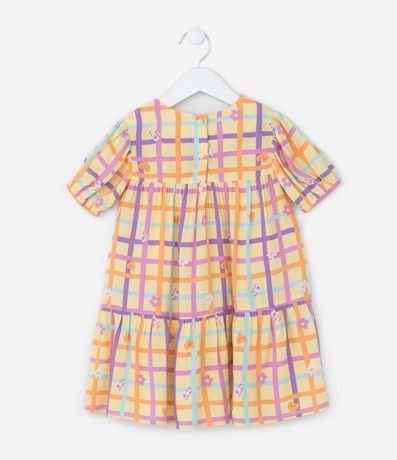 Vestido Infantil en Viscosa con Estampa de Cuadros - Tam1 a 6 años 2