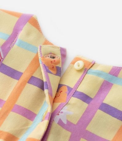 Vestido Infantil en Viscosa con Estampa de Cuadros - Tam1 a 6 años 4