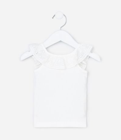 Musculosa Infantil en Rib con Volado en el Cuello - Talle 3 a 18 meses