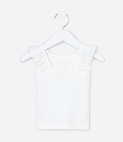 Musculosa Infantil en Rib con Volado en el Cuello - Talle 3 a 18 meses 2