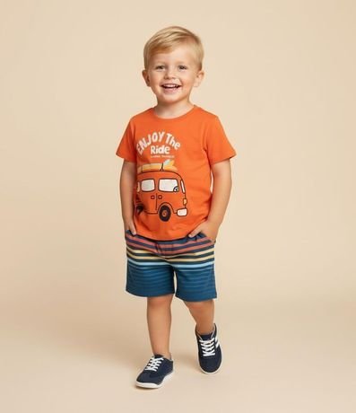 Conjunto Infantil con Estampa de Kombi y Lettering Enjoy The Ride - Talle 1 a 6 años