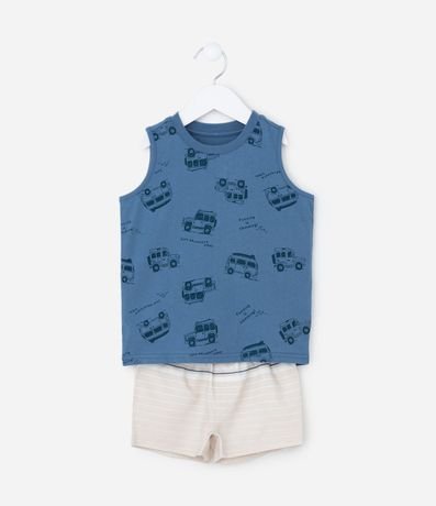 Conjunto Infantil con Estampa de Coches y Rayas - Talle 1 a 6 años 2