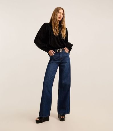 Blusa Bata Boho en Voile con Cuello Padre y Recorte en el Busto 2