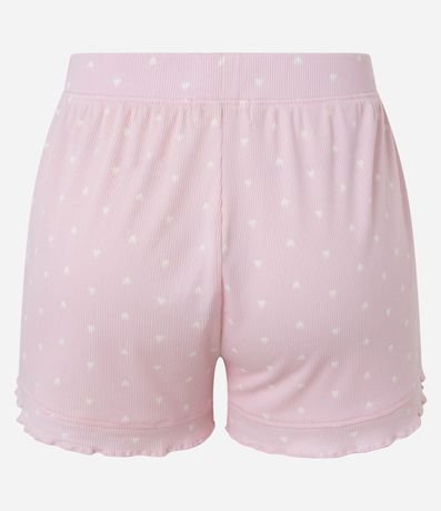 Short de Pijama en Rib con Estrampa de Corazón y Volados 6