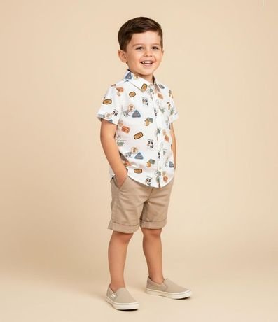 Bermuda Infantil en Sarga con Bolsillo Cuchillo - Talle 1 a 6 años