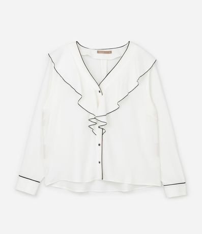 Camisa en Crepé con Cuello en Volado Jabô Curve & Plus Size 4