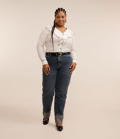 Camisa en Crepé con Cuello en Volado Jabô Curve & Plus Size 2
