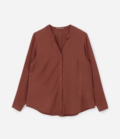 Camisa en Viscosa con Escote V Curve & Plus Size 4