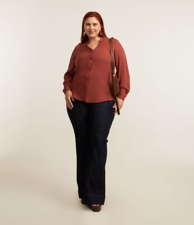 Camisa en Viscosa con Escote V Curve & Plus Size 2