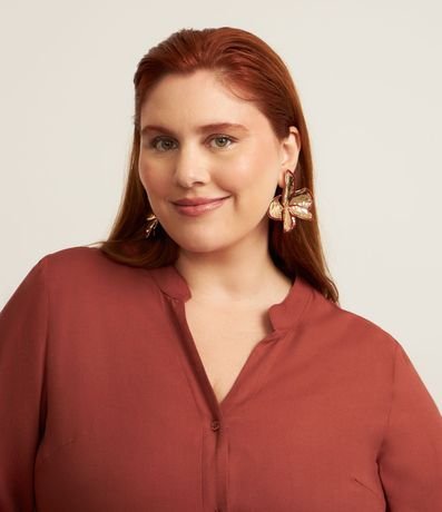 Camisa en Viscosa con Escote V Curve & Plus Size 3