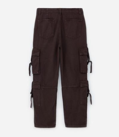 Pantalón Recto Loose en Sarga con Hebillas y Bolsillos Cargo 6