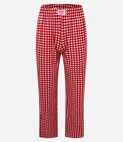 Pijama Largo en Algodón Estampa de Cuadros y Gatitos 6