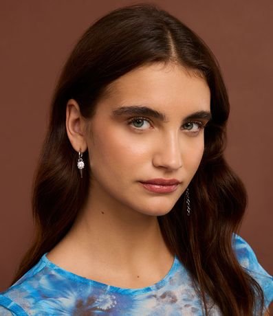 Caravana Aro Asimétrico con Colgante de Estrella y Piercing con Spikes y Strass 4