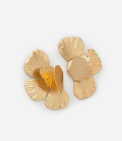 Caravana Mediana en Metal con Forma de Media Flor Texturizadas 2