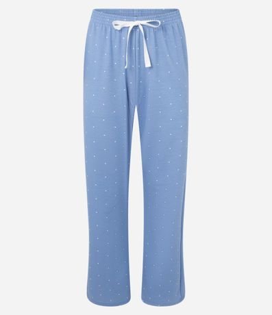 Pijama Largo en Algodón con Pantalón de Lunares 6