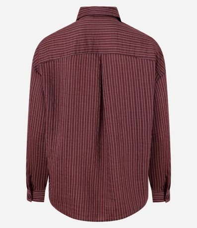 Camisa Rayada en Tricolina Texturizado con Bolsillo 8