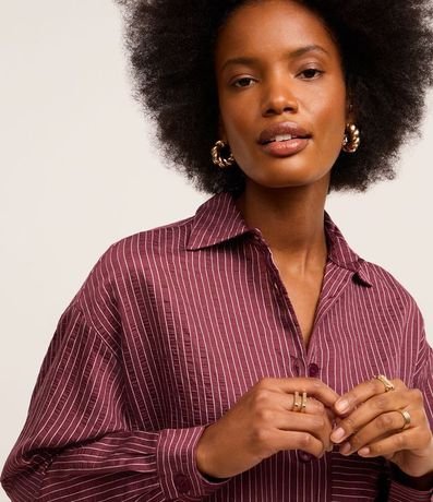 Camisa Rayada en Tricolina Texturizado con Bolsillo 3