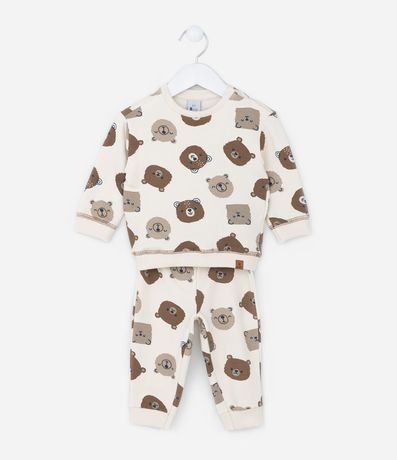 Conjunto Infantil con Estampa Carita de Animalitos - Talle 0 a 18 meses 1
